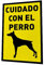 akrocard - Cartel Resistente PVC - CUIDADO CON EL PERRO DOBERMAN - Señaletica de advertencia - (DOBERMAN)