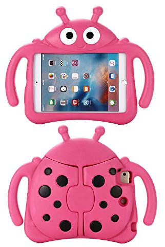 Tading Funda para niños para Apple iPad Mini 5/4/3/2/1 de 7.9 pulgadas, ligera a prueba de niños, espuma EVA con soporte para iPad Mini, Mini 5 (2019), Mini 4, escarabajo, rosa
