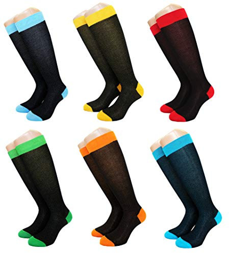 PETTI Artigiani Italiani Uomo Calzini Filo di Scozia, Pois Moda Lunghe, 45-47