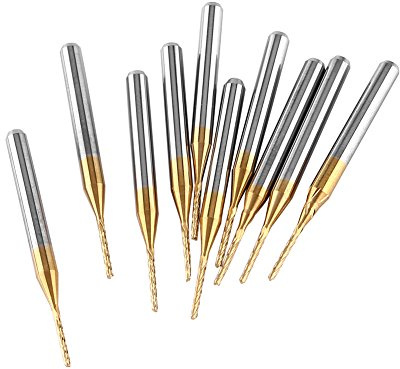 3,175 mm x 1 mm 10 Stück Fräser, Leiterplattenfräser, Hartmetallfräser für Fräser zum Fräsen von Löchern