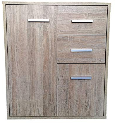HTI-Line Kommode Nina mit Zwei Schubladen Anrichte Sideboard Schrank Sonoma