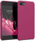 kwmobile Case Compatible with Apple iPhone SE (2022) / iPhone SE (2020) / iPhone 8 / iPhone 7 Case - TPU Silicone Phone Cover with Soft Finish - Raspberry Pink