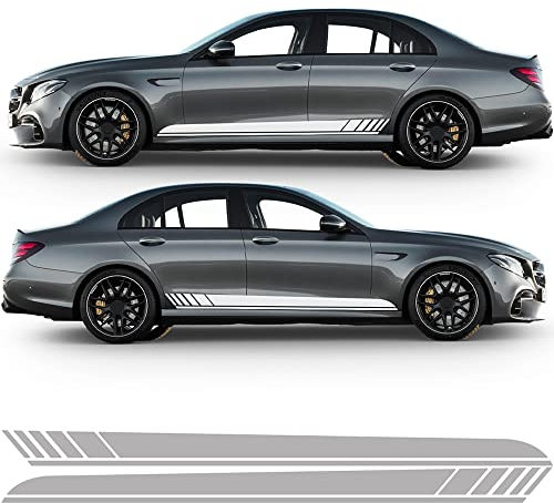 Auto-Dress Seitenstreifen Aufkleber Set/Dekor passend für Mercedes E-Klasse W213 - Motiv: AMG Original (Farbwunsch)