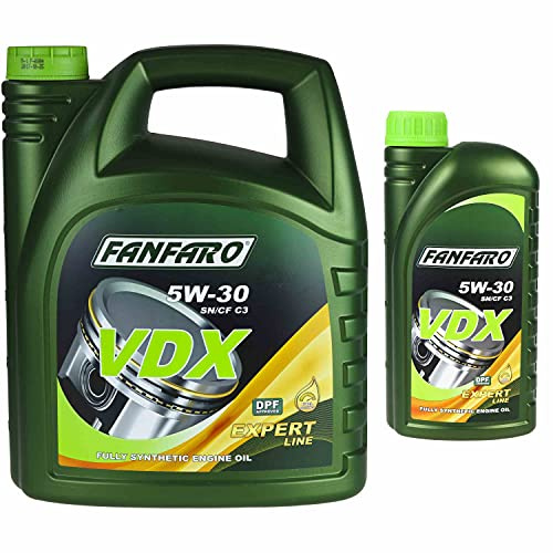 QR-Parts Set 85465855 FF6707-5 FF6707-1 6 Liter FANFARO Motoröl Motorenöl VDX 5W-30 API SN/CF EXPERT Line Öl