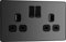 BG Electrical Double Switched Power Plug Wall Socket, Screwless, Evolve, Black Chrome, 13A, PCDBC22B
