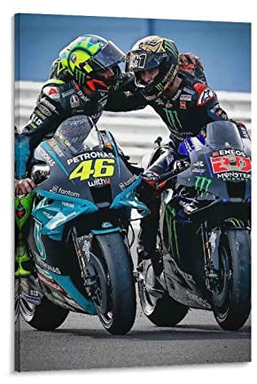 DIYCCPC Leinwandbild Fabio Quartararo Motorradrennen 60x90cm, Querformat, Wandbild, Kunstwerk für Wohnzimmer