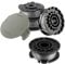 Rasentrimmer Spule,4 Stück Φ1,65 mm 4,9 m F016800569 Nylon Ersatzspule + F016F05320 Spulenabdeckung,Akku Rasentrimmer Fadenspule für Bosch EasyGrassCut 18 23 26