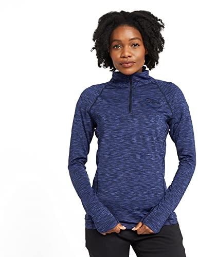 NORTH RIDGE Women's Ainslie Half Zip Pullover with Soft Brushed Back Fleece Inner, Lightweight, Breathable & Stretchy Midlayer, Ideal for Walking, Hiking & Outdoor Recreation