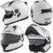 Motorradhelm Helm Klapphelm Innensonnenblende Modular Weiss XXL