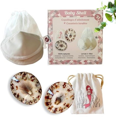 BABY SHELL Coquillages d'allaitement + Coussinets Réutilisables | taille X-Large