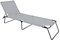 Lettino da Mare Prendisole Pieghevole Classico Struttura Metallo Reclinabile Rivestimento in Tessuto Traspirante Arredo Esterno Giardino Terrazzo Piscina Spiaggia Campeggio 24 x 187 x 53 cm (Gray)
