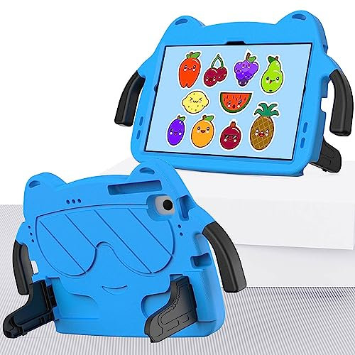 for Nokia T20 10.36 inch (2021) Kids Case,Lightweight EVA+PC Kid Friendly Shockproof Stand Protective Case, with Handle + Shoulder Strap(Blue)