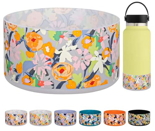 HEYSKAY Protective Silicone Boot for 32oz 40oz Hydro Flask Wide Mouth Water Bottle Bottom Protector Base and Other Brand Water Bottles with Bottom Diameter 3.56inch Water Bottle Accessories