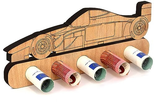 Giftota - Originelle Geburtstag Geldgeschenk Holz - Geschenk für Rennfahrer - Rennauto Geldgeschenk - Geschenke aus Holz - Geschenke für Frauen & Männer