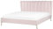Letto matrimoniale velluto 180 x 200 cm Testata con porta USB Gambe in metallo dorato Rosa