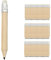 PARTITUKI 100 Mini-Bleistifte mit Radiergummi. Halbe Holzbleistifte mit spitzer schwarzer Spitze und integriertem Radiergummi