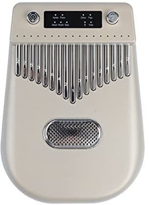Elektronisches Kalimba Daumenklavier, 17 Tasten Tragbares Intelligentes Musikinstrument mit Noten für Kinder, Erwachsene, Anfänger, Profis (Gold)