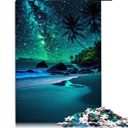 Puzzle für Erwachsene, Nachtansicht des Strandes, 1000 Teile, für Erwachsene, für Erwachsene und Jugendliche ab 12 Jahren, Papppuzzles, pädagogisches Spielzeug zum Stressabbau, Puzzle
