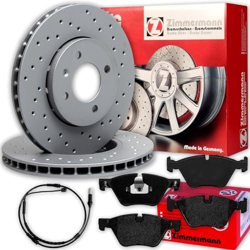 ZIMMERMANN GELOCHTE Bremsscheiben 330mm+Beläge vorne passend für 5er F10 F11