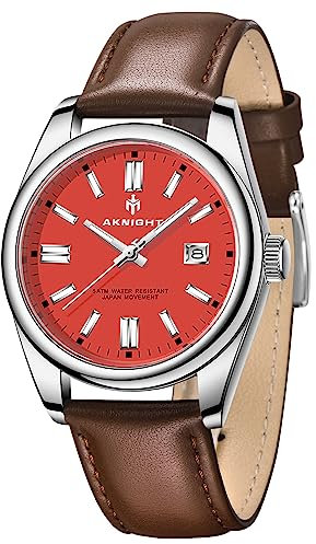 BENYAR Armbanduhr für Herren – einfache lässige Chronograph, analoges Quarzwerk, stilvolle Sport-Designer-Armbanduhr, 3 ATM wasserdichte Uhren, elegantes Geschenk für Männer, UK-2113pd-Rot, Armband