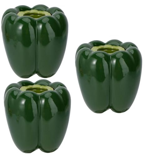 Kisangel 3 STK Vase Handwerk Dekoration Pflanzenvase Blumentöpfe aus Keramik eng Ton Töpfe für Pflanzen Blumentopf aus Keramik Blumenbehälter Sukkulenten Vorratsdose Chili bemalte Keramik