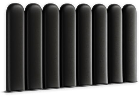 Muralo Wandkissen Gepolstert, Kunstleder, Wandpolster - 30x80 cm, Graphit | Wandpaneel, ideal als Bettkopfteil oder Lendenkissen - für Schlafzimmer und Wohnzimmer, einfache Anbringung mit Montagekleber