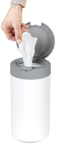 INEVIBE Disinfecting Wipes Dispenser - Push Button Decorative Wipes Container for Bathroom and Countertop, Portable Disinfectant Cleaning Wipes Holder (White)