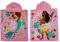 Offizielles Disney-Prinzessinnen-Kapuzenhandtuch, Poncho, superweiches Gefühl, Arielle und Vaiana-Prinzessinnen-Duo-Duo-Duo-Duo, Kinder-Bademantel, perfekt für Zuhause, Bad und Strand, Rosa, 100 %