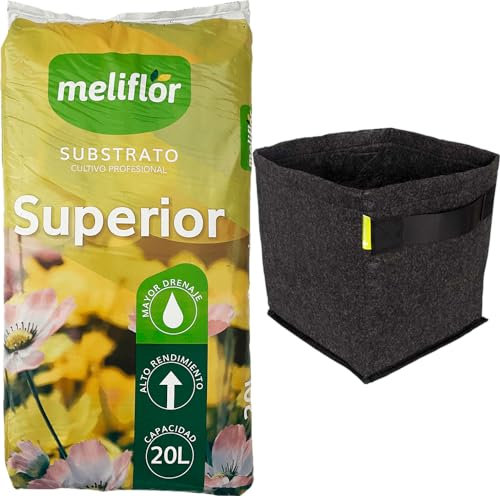 Sustrato Meliflor Superior 20L + Maceta Geotextil 20L