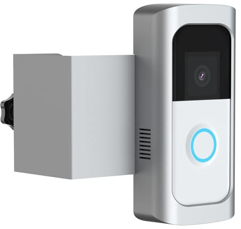 Ring Doorbell Mount, Anti-Theft Ring Camera Mount Bracket Holder Compatible with All-new Battery Doorbell/(2020 Release)/Battery Doorbell Plus/Pro, Not Block Doorbell Motion Sensor (Silver)