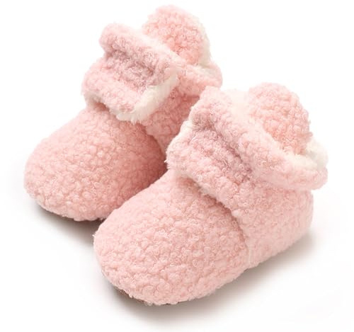 TMEOG Scarpe Neonato Babbucce Invernali Scarpine Antiscivolo Neonato Stivaletti Pantofole Neonata Scarpe Culla Morbide Primi Mesi 0-18 Mesi