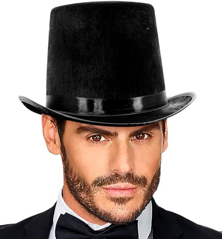 24costumes Zylinder aus Filz – Unisex Hut für Damen und Herren (Größe 58-60) – Perfekt für Karneval, Fasching & Halloween (2)