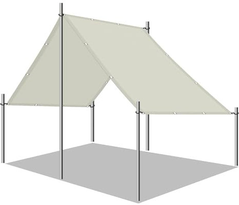 Sonnenschutz inkl Befestigungsseile 1.6 x 9.5 m Sonnenschutz UV Schutz Wasserabweisend Tuch mit Öse mit Ösen Ohne Bohren mit Seil für Balkon Garten, cremefarben