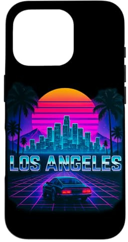 Los Angeles City Glow Skyline Sonnenuntergang Palmen Auto Hülle für iPhone 16 Pro