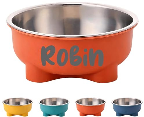 Personalised Dog Bowl with Text, Stainless Steel Cat Food Bowl, Suitable for Cats, Puppies and Small Dogs