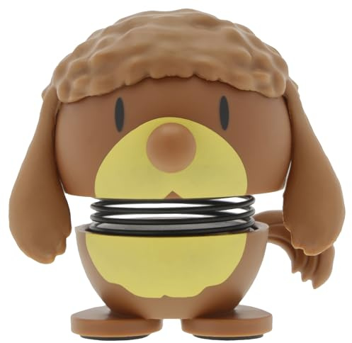 Hoptimist Poodle Dog Figure – Wobbly Desk Pet – Fun Office Gadget – Collectible Gift for Men and Women – Danish Design – ABS Plastic – 5.3 x 5.1 cm – X-Small – Brown