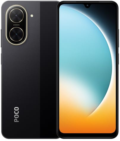 XIAOMI Poco C71 4G Smartphone,4+128 Go, Processeur UNISOC T7250, Batterie 5200 mAh, Double caméra IA 32 MP, Grand écran 6,9 Pouces,Chargeur Inclus, Noir.
