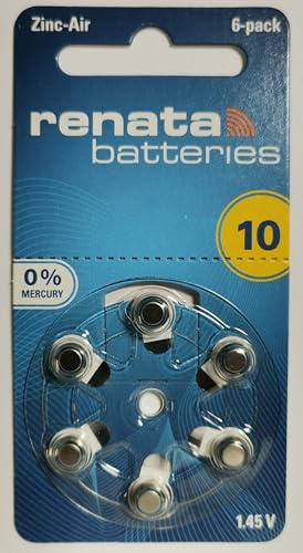 Batterie Zink-Luft Renata ZA 10 Hörgeräte, 6er