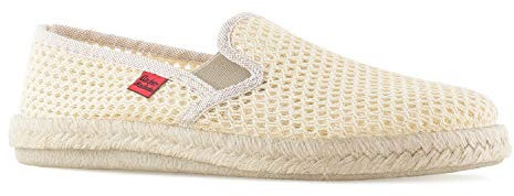 Andrés Machado - Zapatillas Unisex para Mujer y Hombre - AM500 - para Verano – Zapatillas de Rejilla con Suela de Goma Antideslizante. Rejilla Color Beige, Talla 48 EU