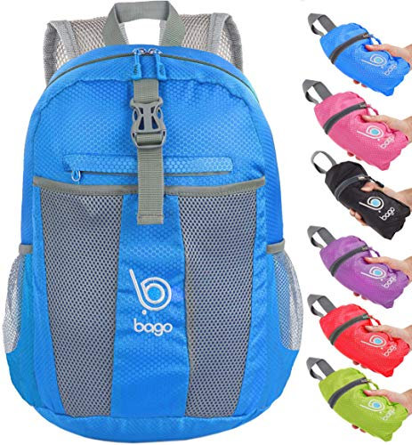 Rucksack, leicht, faltbar, platzsparend, für Damen, Herren, Kinder, blau (blau) - Xin-BacPk-8031-Blue