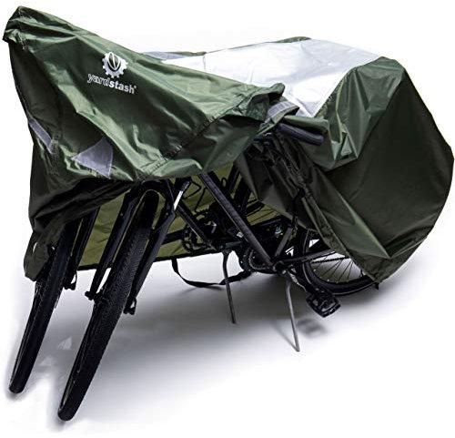 YardStash Fahrradgarage für [2 Fahrräder] - Fahrradabdeckung wasserdicht zum Schutz vor Wind und Wetter - Reißfeste Fahrradschutzhülle mit Reflektoren
