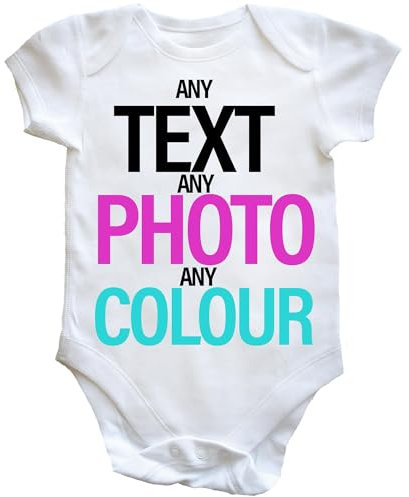 Hippowarehouse Personalised Baby Grow Vest Bodysuit boys girls New baby Gift Announcement (short sleeve) Custom Print UK Photo