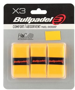 Bullpadel Overgrip Gb-1201 023 Packung mit 3 Overgrips, gelb, Einheitsgröße