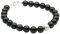 Armband Armkette Armschmuck aus echtem Onyx schwarz & 925 Silber Kugel Damen