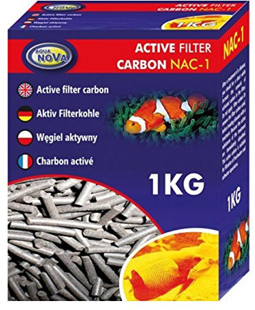 Aqua Nova Aktiv Filterkohle 1kg für Innenfilter und Außenfilter des Aquarium mit Fischen