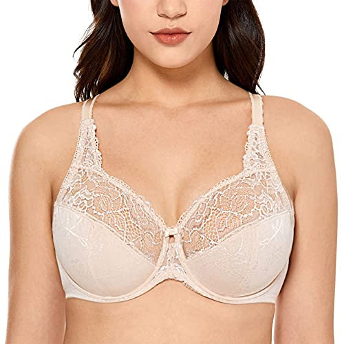 La Isla Femme Soutien-Gorge � Armatures Dentelle Minimiseur Non Rembourr� Beige FR110E (EU:42DD)