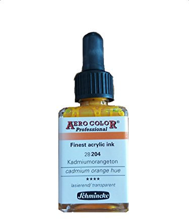 AIRBRUSH FARBEN, FARBE SET f. AIRBRUSH KOMPRESSOR, AIRBRUSH PISTOLE, AERO COLOR Professional - Ideal für Nail Art - GEIGNET auch für MODELLBAU usw. (Kadmiumorangeton - 28 204)