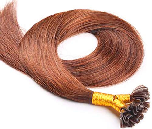 18 Pre bonded 1 gram U/Nail tip remy human hair extensions - choose your colour (30 Auburn)
