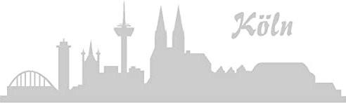 Samunshi® Autoaufkleber Köln Aufkleber Skyline in 8 Größen und 25 Farben (15x4,4cm Silber)