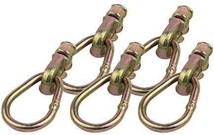 LABT Doppelfitting mit ovalem Ring für Airlineschienen zur Ladungssicherung 10er Set - Endbeschlag bis zu 2700kg (2,7 Tonnen) belastbar - Hochwertige - Ring oval